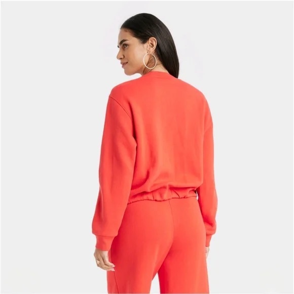 Women's Bubble Hem Sweatshirt - Universal Thread Red S - Picture 4 of 4